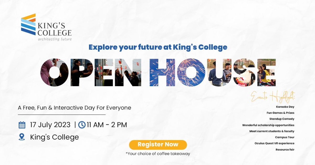 King's College Open House Event July 25 Banner