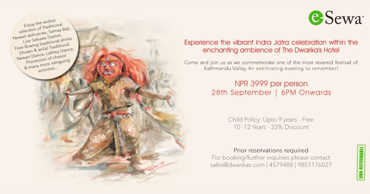 Join us for Indra Jatra 2023 event on 28th September 2023 at Dwarika's Hotel, Battisputali, Kathmandu. Book Your Tickets!