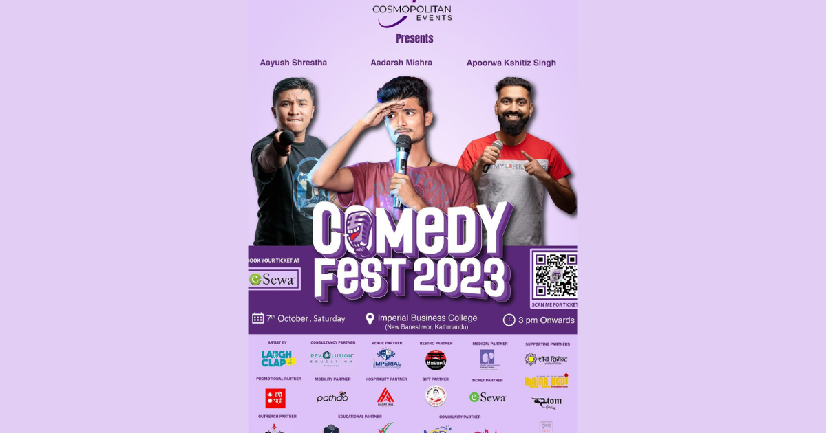Join us for a laughter packed extravaganza at Comedy Fest 2023, on 7th October 2023, at Imperial Business College, Baneshwor, Kathmandu